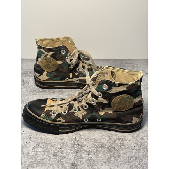 Vntg Men’s Converse High Top Military Camo Rubber Logo Rare Chuck Taylor’s ￼ main image 7